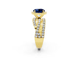 Yellow gold Round Cut Cut Halo Split Shank Prong Setting Ring_2