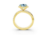 Yellow gold Round Cut Cut Halo Split Shank Prong Setting Ring_3