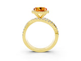Yellow gold Round Cut Cut Halo Split Shank Prong Setting Ring_3