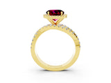 Yellow gold Round Cut Cut Halo Split Shank Prong Setting Ring_3