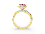 Yellow gold Round Cut Cut Halo Split Shank Prong Setting Ring_3