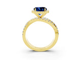 Yellow gold Round Cut Cut Halo Split Shank Prong Setting Ring_3