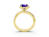 Yellow gold Round Cut Cut Halo Split Shank Prong Setting Ring_3