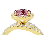 Yellow gold Round Cut Cut Halo Split Shank Prong Setting Ring_4