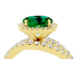 Yellow gold Round Cut Cut Halo Split Shank Prong Setting Ring_4
