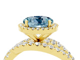 Yellow gold Round Cut Cut Halo Split Shank Prong Setting Ring_4