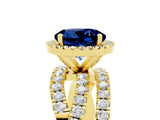 Yellow gold Round Cut Cut Halo Split Shank Prong Setting Ring_5