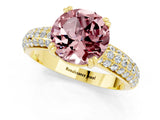 Yellow gold Round Cut Cut Pave Diamond Engagement Ring with Channel Set Band and Four-Prong Setting_1