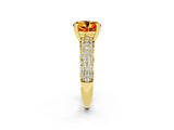 Yellow gold Round Cut Cut Pave Diamond Engagement Ring with Channel Set Band and Four-Prong Setting_2