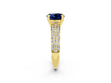 Yellow gold Round Cut Cut Pave Diamond Engagement Ring with Channel Set Band and Four-Prong Setting_2