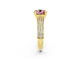 Yellow gold Round Cut Cut Pave Diamond Engagement Ring with Channel Set Band and Four-Prong Setting_2