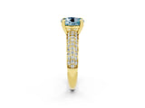 Yellow gold Round Cut Cut Pave Diamond Engagement Ring with Channel Set Band and Four-Prong Setting_2