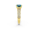 Yellow gold Round Cut Cut Pave Diamond Engagement Ring with Channel Set Band and Four-Prong Setting_2