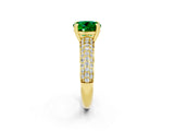 Yellow gold Round Cut Cut Pave Diamond Engagement Ring with Channel Set Band and Four-Prong Setting_2