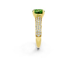 Yellow gold Round Cut Cut Pave Diamond Engagement Ring with Channel Set Band and Four-Prong Setting_2