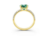 Yellow gold Round Cut Cut Pave Diamond Engagement Ring with Channel Set Band and Four-Prong Setting_3