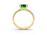 Yellow gold Round Cut Cut Pave Diamond Engagement Ring with Channel Set Band and Four-Prong Setting_3