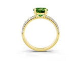 Yellow gold Round Cut Cut Pave Diamond Engagement Ring with Channel Set Band and Four-Prong Setting_3