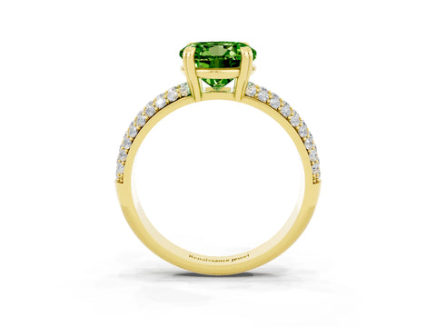 Yellow gold Round Cut Cut Pave Diamond Engagement Ring with Channel Set Band and Four-Prong Setting_3