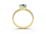 Yellow gold Round Cut Cut Pave Diamond Engagement Ring with Channel Set Band and Four-Prong Setting_3