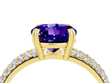 Yellow gold Round Cut Cut Pave Diamond Engagement Ring with Channel Set Band and Four-Prong Setting_4