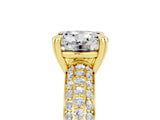 Yellow gold Round Cut Cut Pave Diamond Engagement Ring with Channel Set Band and Four-Prong Setting_5
