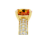 Yellow gold Round Cut Cut Pave Diamond Engagement Ring with Channel Set Band and Four-Prong Setting_5