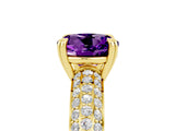 Yellow gold Round Cut Cut Pave Diamond Engagement Ring with Channel Set Band and Four-Prong Setting_5