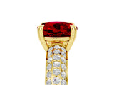Yellow gold Round Cut Cut Pave Diamond Engagement Ring with Channel Set Band and Four-Prong Setting_5