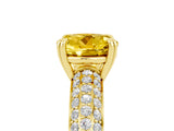 Yellow gold Round Cut Cut Pave Diamond Engagement Ring with Channel Set Band and Four-Prong Setting_5