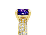 Yellow gold Round Cut Cut Pave Diamond Engagement Ring with Channel Set Band and Four-Prong Setting_5
