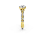 Yellow gold Round Cut Cut Pave Split Shank Engagement Ring with Four-Prong Setting_17