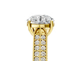 Yellow gold Round Cut Cut Pave Split Shank Engagement Ring with Four-Prong Setting_20
