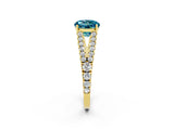 Yellow gold Round Cut Cut Split Shank Pave Diamond Engagement Ring with Four-Prong Setting_2