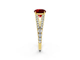 Yellow gold Round Cut Cut Split Shank Pave Diamond Engagement Ring with Four-Prong Setting_2