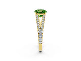 Yellow gold Round Cut Cut Split Shank Pave Diamond Engagement Ring with Four-Prong Setting_2