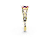 Yellow gold Round Cut Cut Split Shank Pave Diamond Engagement Ring with Four-Prong Setting_2