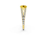 Yellow gold Round Cut Cut Split Shank Pave Diamond Engagement Ring with Four-Prong Setting_2