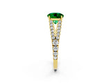 Yellow gold Round Cut Cut Split Shank Pave Diamond Engagement Ring with Four-Prong Setting_2