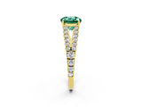 Yellow gold Round Cut Cut Split Shank Pave Diamond Engagement Ring with Four-Prong Setting_2