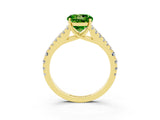 Yellow gold Round Cut Cut Split Shank Pave Diamond Engagement Ring with Four-Prong Setting_3