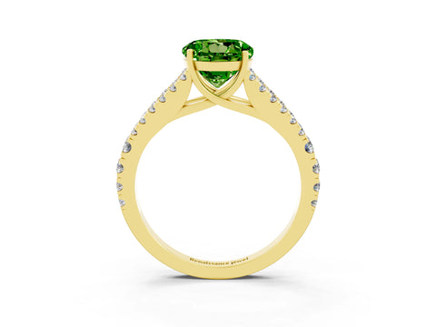 Yellow gold Round Cut Cut Split Shank Pave Diamond Engagement Ring with Four-Prong Setting_3