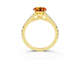 Yellow gold Round Cut Cut Split Shank Pave Diamond Engagement Ring with Four-Prong Setting_3