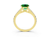 Yellow gold Round Cut Cut Split Shank Pave Diamond Engagement Ring with Four-Prong Setting_3