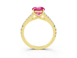 Yellow gold Round Cut Cut Split Shank Pave Diamond Engagement Ring with Four-Prong Setting_3