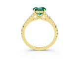 Yellow gold Round Cut Cut Split Shank Pave Diamond Engagement Ring with Four-Prong Setting_3