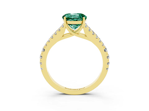 Yellow gold Round Cut Cut Split Shank Pave Diamond Engagement Ring with Four-Prong Setting_3