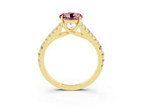 Yellow gold Round Cut Cut Split Shank Pave Diamond Engagement Ring with Four-Prong Setting_3