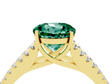 Yellow gold Round Cut Cut Split Shank Pave Diamond Engagement Ring with Four-Prong Setting_4