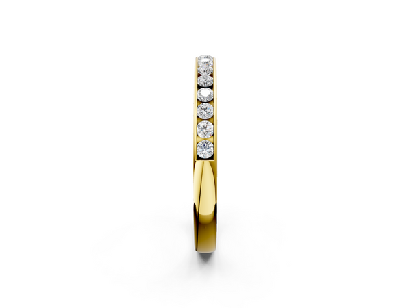 Yellow gold Round Cut Diamond Channel Set Eternity Band